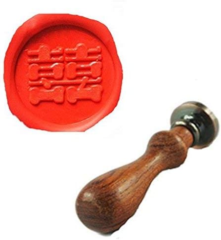 21 Styles Decorative Chinese Character Double Happiness Square Symble Wax Seal Sealing Stamp Curlicue Wedding Invitation Christmas Gift Cards Embellishment Cutomize Seal Stamp Rosewood Handle Set