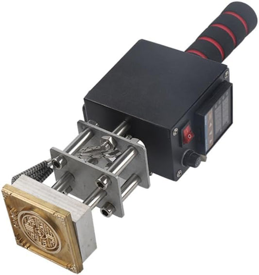 Embossing Machine, 110V 500W Handheld Portable Hot Stamping Branding, Machine Heat Press Digital Leather Tool, Paper Wood Custom Logo Food Foil Stamp Printer (Precise Location 8-10cm)