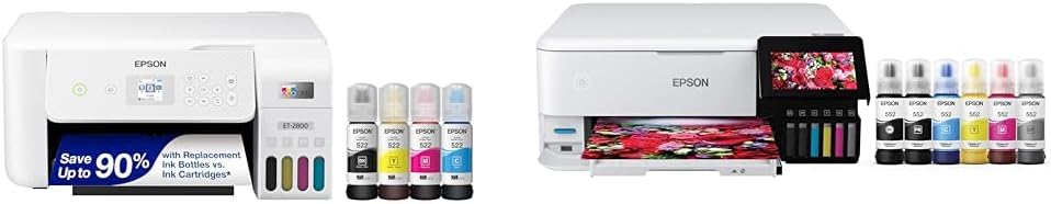 Epson EcoTank ET-2800 Wireless Color All-in-One Cartridge-Free Supertank Printer & EcoTank Photo ET-8500 Wireless Color All-in-One Supertank Printer