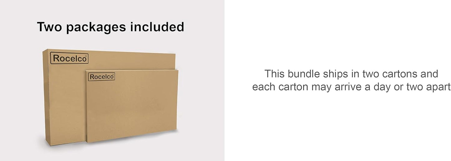 Rocelco 40" Large Height Adjustable Standing Desk BUNDLE - Quick Sit Stand Up Dual Monitor Riser - Gas Spring Assist Computer Workstation - Retractable Keyboard Tray - Teak Wood Grain (R DADRT-40-FS2)