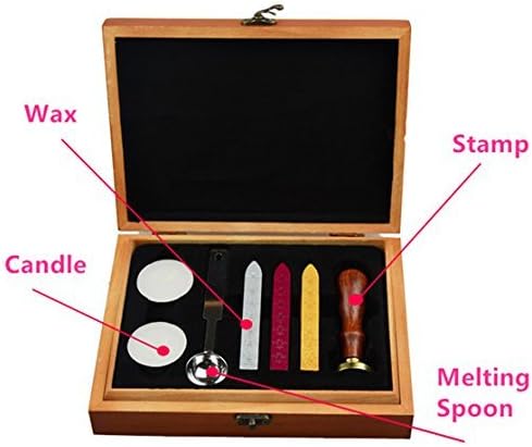 Vintage Alphabet Initial C Wax Seal Sealing Stamp Sealing Wax Sticks Spoon Wood Box Set Classical Old-fashioned Antique Alphabet Invitation Package Seal Wax Stamp Box Kit