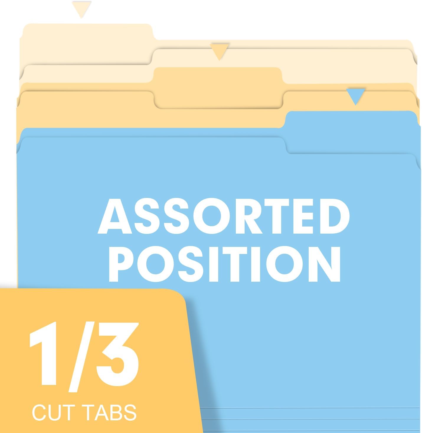 File Folder, RAZCC 200 Pack Colored File Folders, 1/3 Cut Tab File Folder Letter Size, Filing Folders with Tabs for Office School Business Use, Assorted 10 Colors