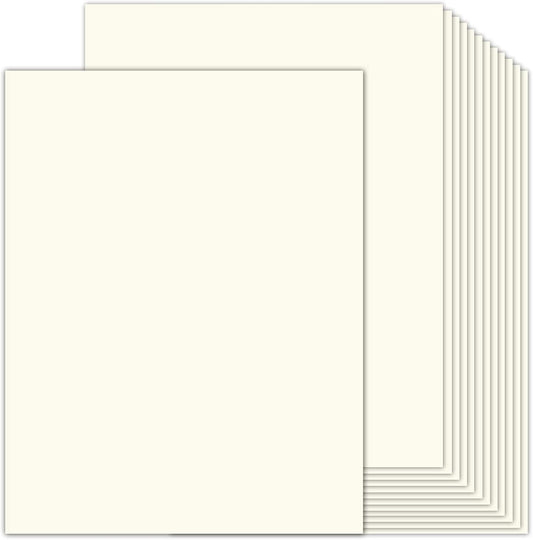 100 Sheets Cream Cardstock 8.5 x 11 Ivory Paper, Goefun Off White Card Stock Printer Paper for Cards Making, Office Printing, Certificate