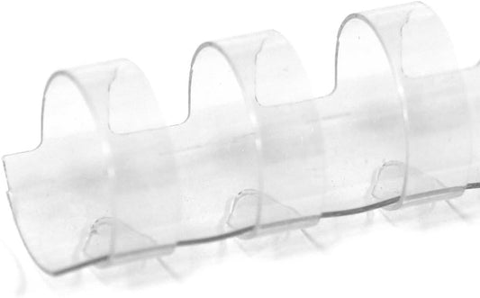 TruBind 13mm (1/2 in.) Comb Binding Spines | 11 in. Length for Letter Size or Smaller Projects | Standard 19-Ring Rectangular Holes | Clear | 80 Sheet Binding Capacity | 100 Pack