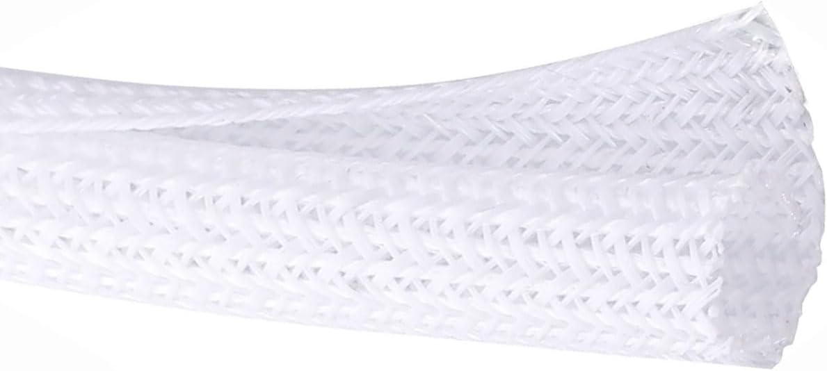 1/2" x100ft Split Sleeve Wire Loom Tubing - Chew-Proof Pet-Safe Cord Protector for USB, Power, Audio/Video Cables | Durable Cable Sleeve to Protect Cats & Wires | Easy Install, White