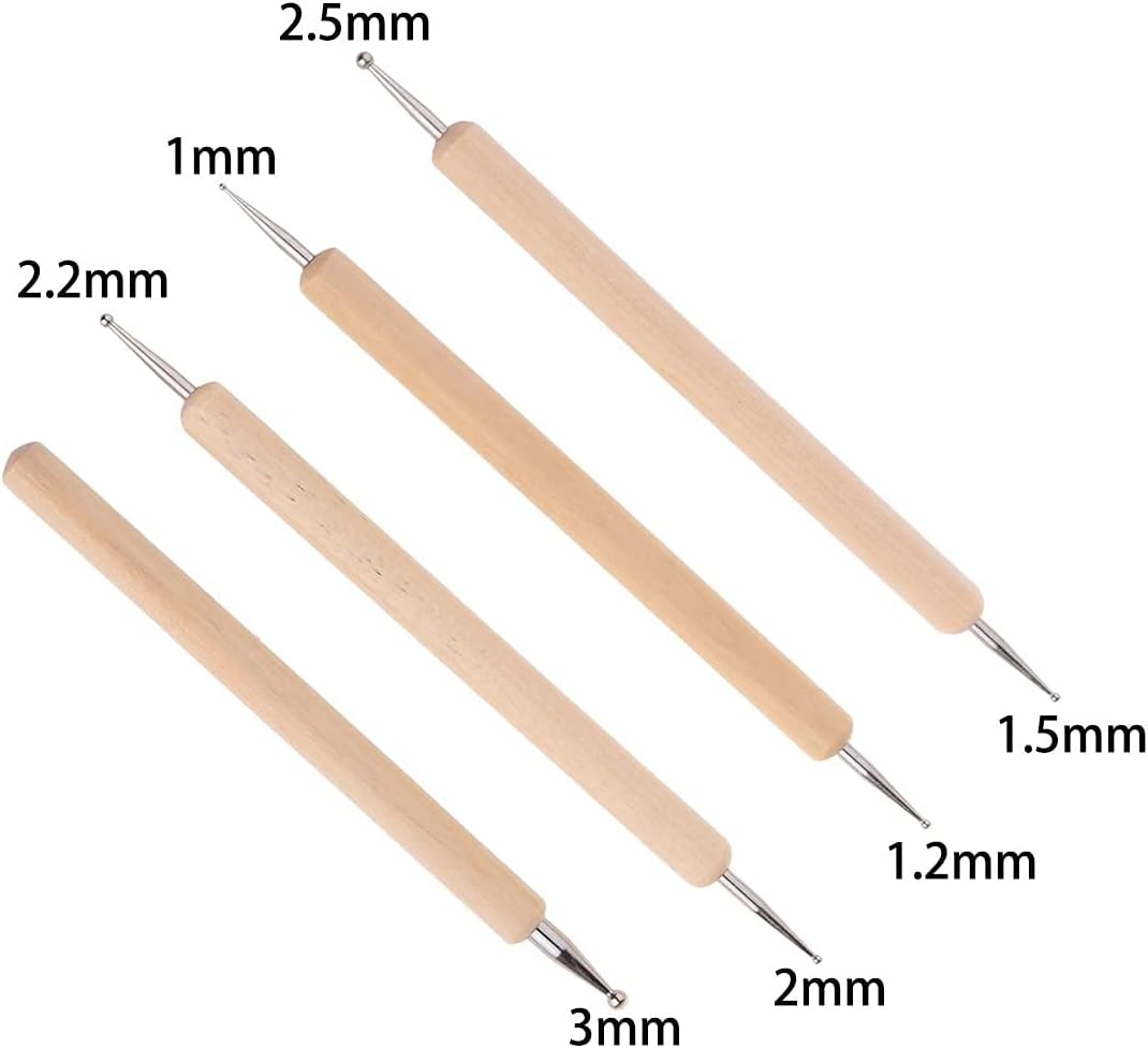 Ecjiuyi Ball Stylus Dotting Painting Tool Set,Ecjiuyi 8 Piece Sculpt Modeling Tools,Mandala Rock Painting Tools, Ceramics Doll Fondant Modeling, Paper Flowers, Embossing Pattern