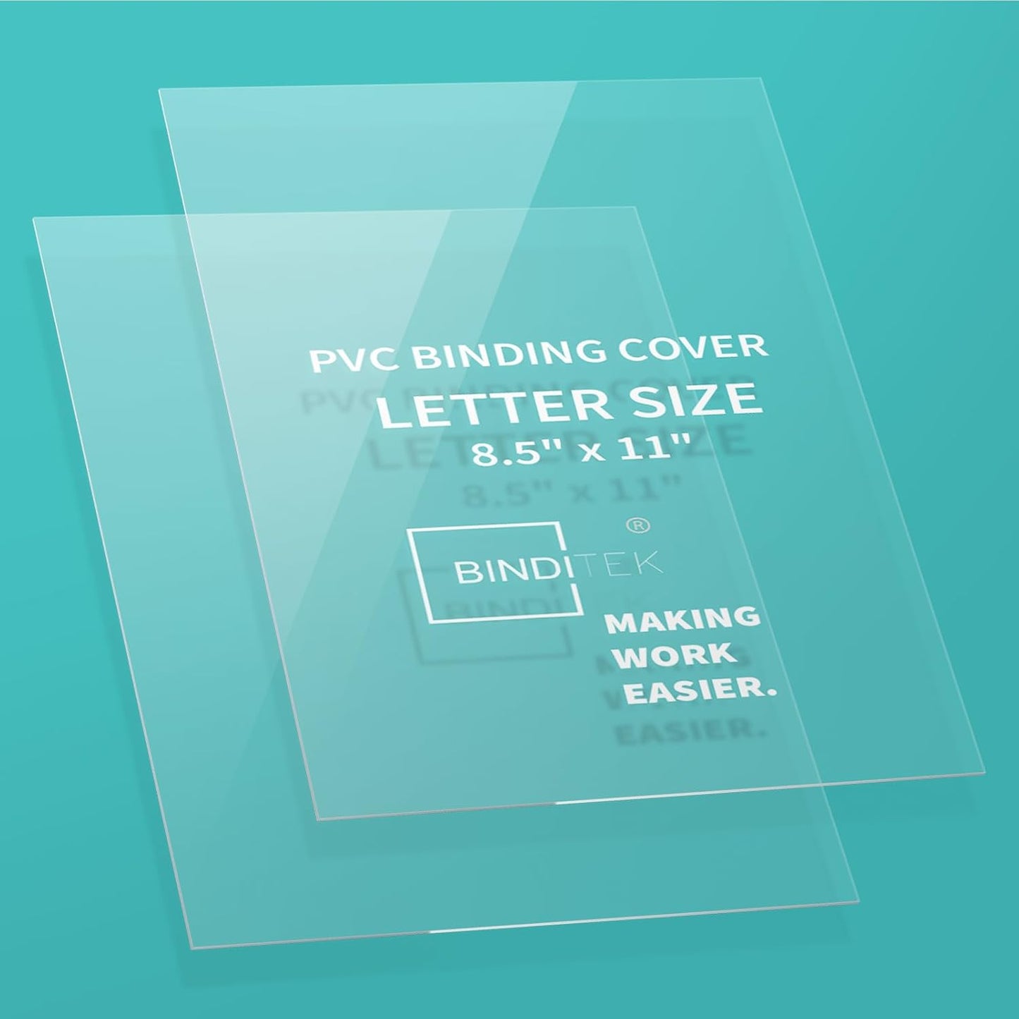 Binditek 200 Pack 6 Mil PVC Clear Binding Covers, 8.5 x 11 Inches, Letter Size, Square Corners, Un-Punched, Office Supplies