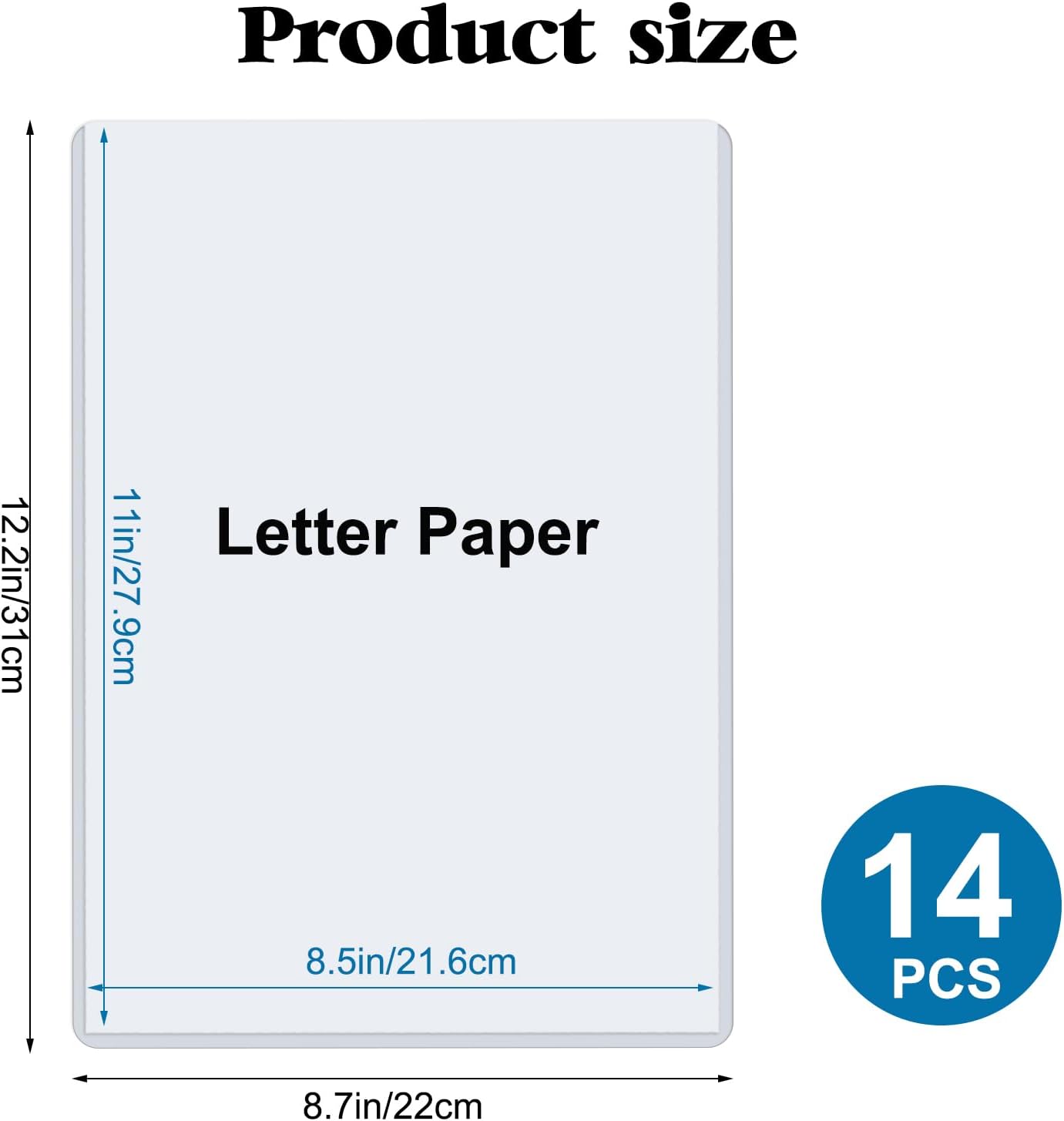 8.5" x 11" Hard Plastic Sheet Protectors, Rigid Clear Waterproof Protectors, Paper Sleeves Photo Plastic Sleeves (14 Pack)