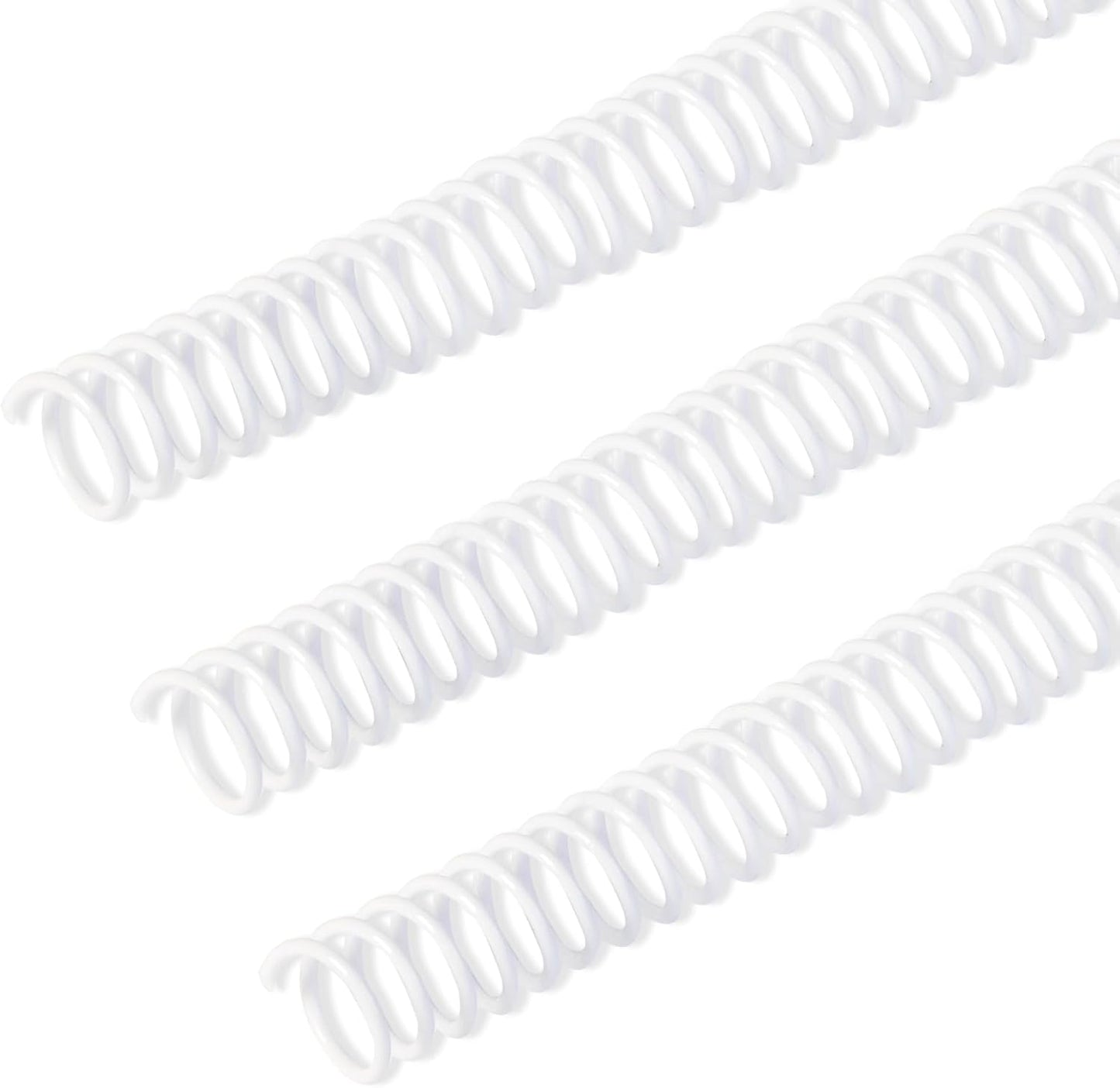 Rayson 5/8" Plastic Spiral Binding Coils, White, 15.9mm Diameter, 3:1 Pitch, Binds Up to 140 Sheets, 12" Length, Coil Binding Spines for Letter & A4 Paper, Pack of 100