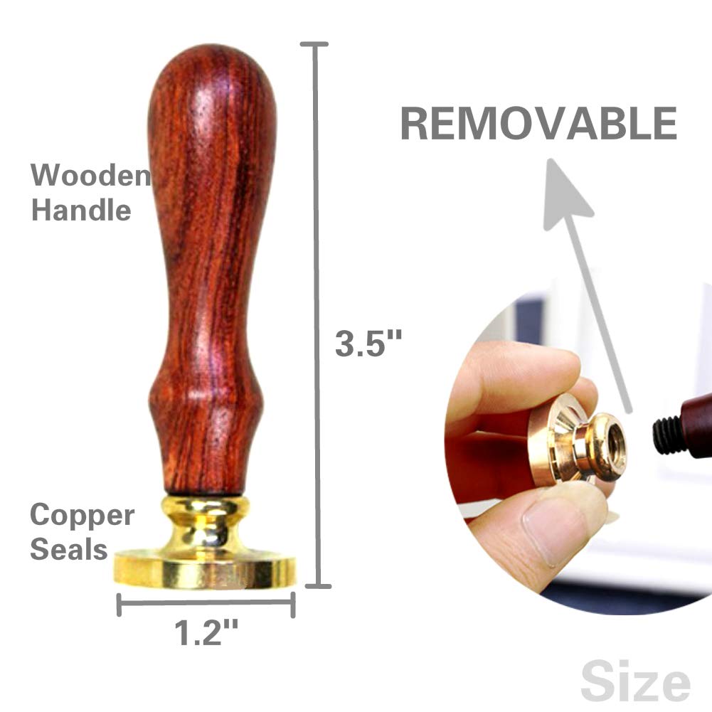 Starry Hummingbird Wax Sealing Stamp with Removable Brass Head Wooden Handle - Retro Vintage Animal Sealing Wax Stamp for Letter Cards Invitations