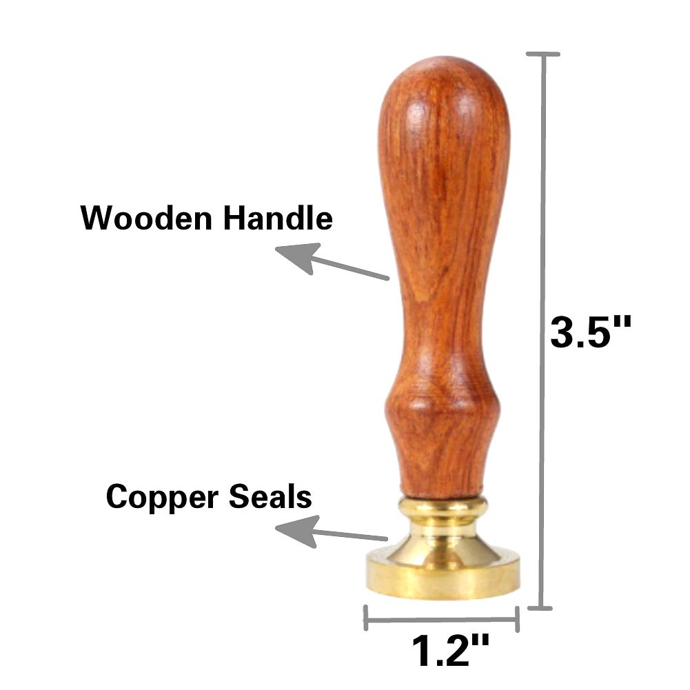 Starry Animal Wax Seal Stamp Set with 6 PCS Removable Brass Heads and 1 Wooden Handle - Retro Vintage Cat Deer Peacock Mermaid Flamingo Rabbit Sealing Wax Stamps