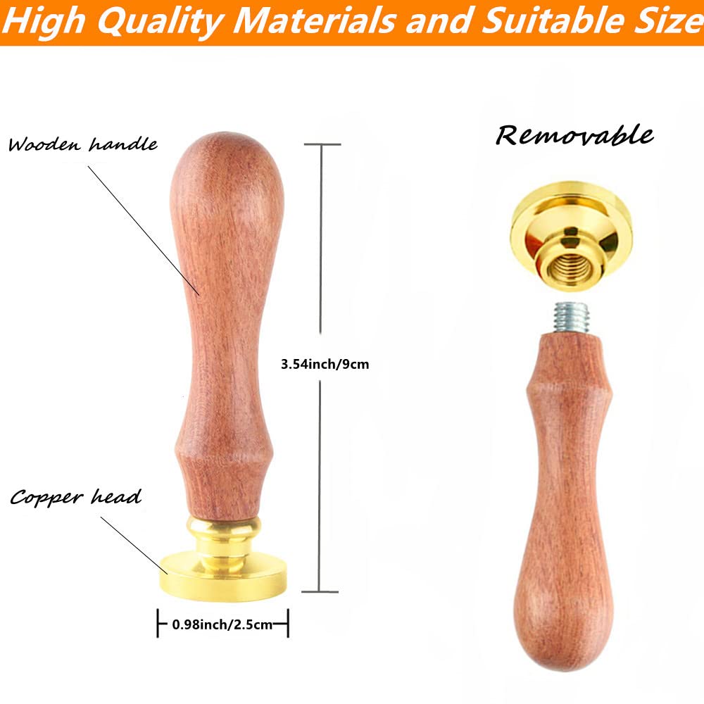 Wax Seal Stamp, ANBOSE Animal Sealing Wax Stamp with Removable Brass Head Wooden Handle, Cat Wax Sealing Stamp for Envelope Sealing Wax