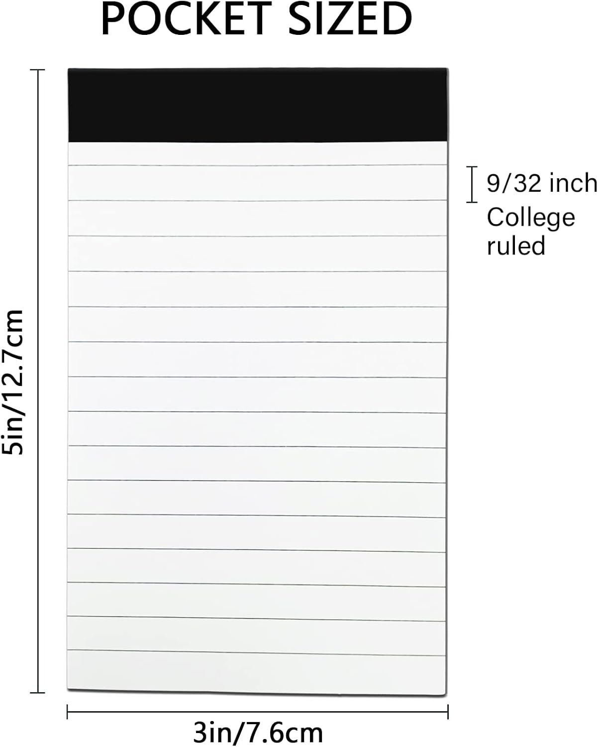 10 Pcs Note Pads Refills 3 x 5 inches Memo Small Notebook Writing Pads with 30 Sheets Each Pad College Ruled Lined Paper NotePads White