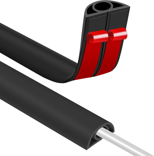 Floor Cord Covers for Wires 12FT Cable Hider Wire Cover Self Adhesive Cord Hider Floor for Offices, Homes, Workshops, Warehouses Cable Cavity 0.3" W x 0.3" H