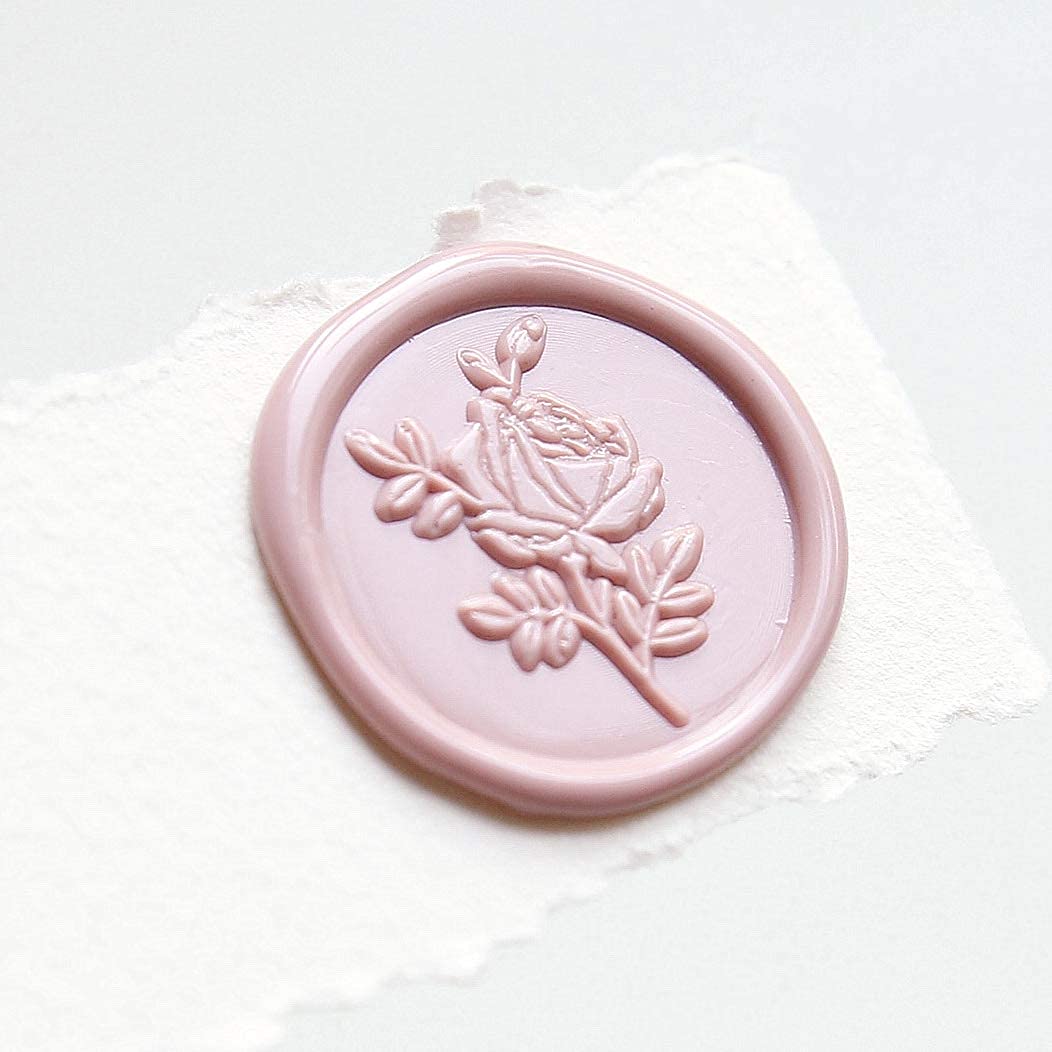 UNIQOOO Mailable Glue Gun Sealing Wax Sticks for Wax Seal Stamp - Dusty Rose Pink, Great for Wedding Invitations, Cards Envelopes, Snail Mails, Wine Packages, Gift Ideas, Pack of 8