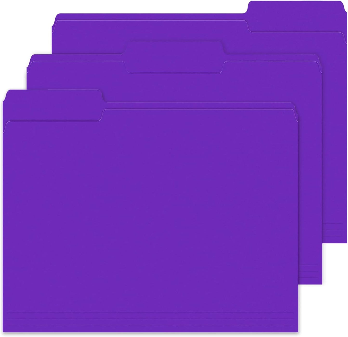 File Folders,IntoJoy 120 Pack Colored File Folder Letter Size, 1/3 Cut Tab Filing Folders for Office School Business File Document Organization,Purple