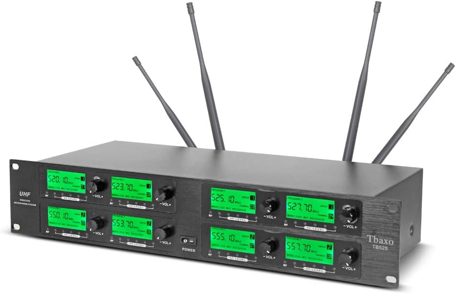 Wireless Microphone System Frequency A 8 Channel Microphone UHF 4 Handheld Mic 4 Headset 4 Lavalier Bodypack 4 Lapel Mic Karaoke System Church Speaking Conference Wedding Party Ktv