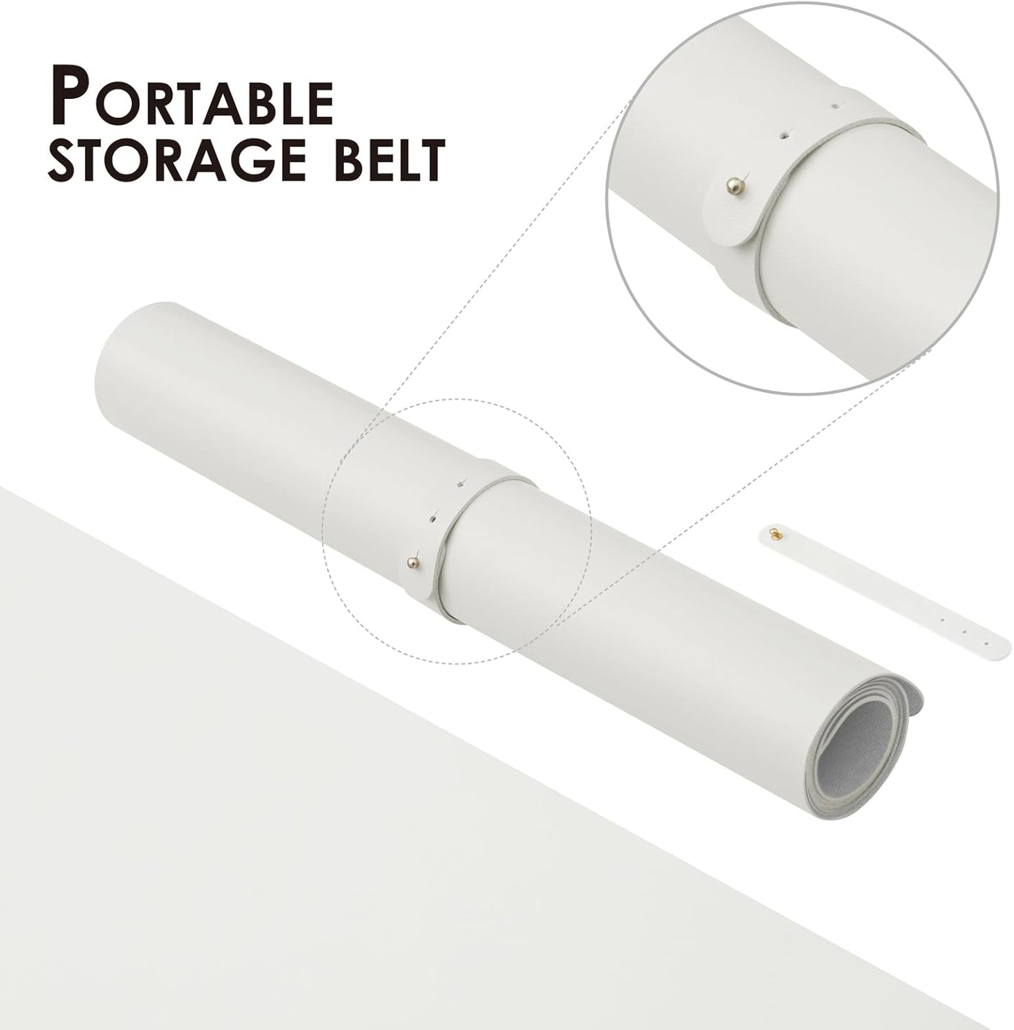 Leather Desk Mat - Small Non-Slip PU Desk Pad for Office and Home - Desk Organization and Accessories - Ideal for Large Mouse Pad and Small Desk Mats on Top of Desks (White,23.6"x 13.8")