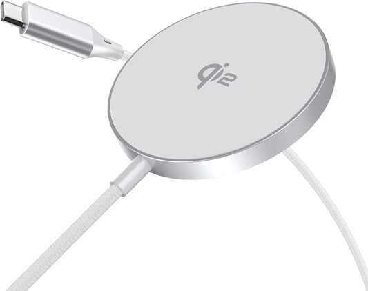 for MagSafe Charger Qi2 Certified,15W iPhone Charging Pad, 2-in-1 Wireless Charger Fast Charging iPhone 17/16/15/14/13/12 Series
