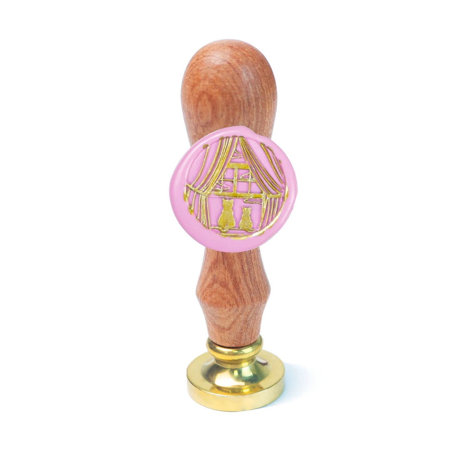 Animal Wax Seal Stamp with Removable Brass Head Wooden Handle for Envelope Sealing