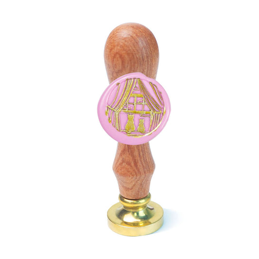 Animal Wax Seal Stamp with Removable Brass Head Wooden Handle for Envelope Sealing