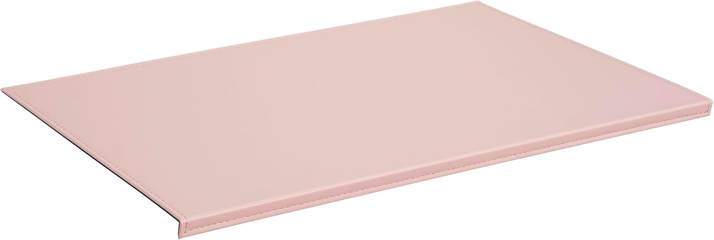 AKOZLIN 27.55”x 15.8" Soft PU Leather Surface Office Desk Mouse Mat Anti-Push Pad with Full Grip Fixation Lip Table Blotter Edge-Locked Protector Pink