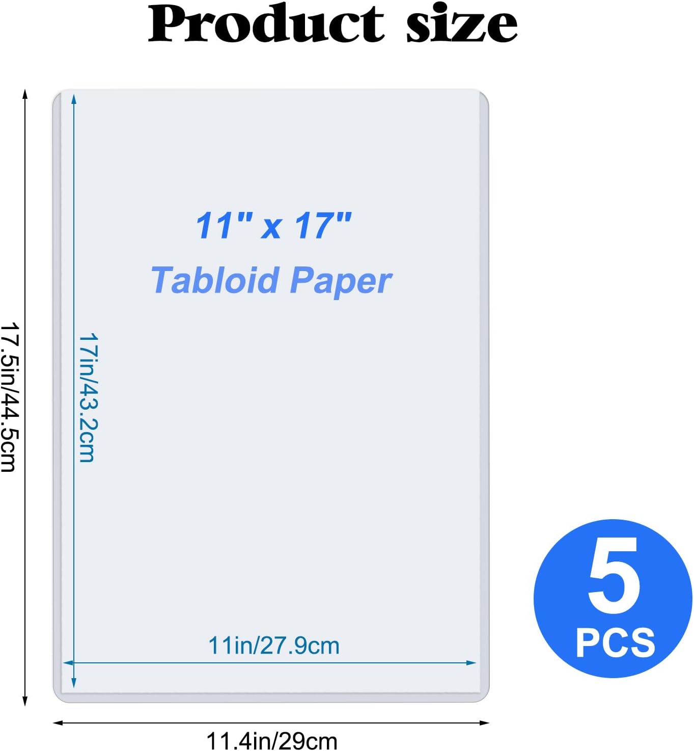 11" x 17" Hard Plastic Sheet Protectors, Menu Rigid Print Protectors, Clear Certificate Waterproof Protectors, Paper Sleeves Photo Plastic Sleeves Document Holder, Birth Certificate Protector (5 Pack)