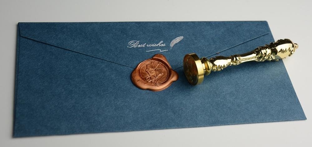 MNYR Luxury Dragon Sealing Wax Seal Stamp Vintage Custom Picture Logo Monogram Wedding Invitations Wax Sealing Stamp Rose Gold Metal Peacock Handle Set