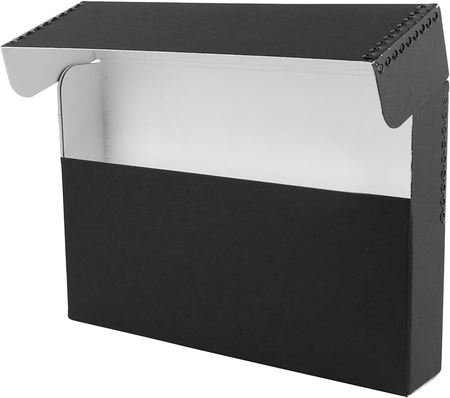 Lineco Archival Document Storage Box with Metal Edge, Acid-Free Black Boxboard, Organize and Store Files, Prints, Photos, Legal-Sized Case 15.5" x 10.5" x 2.5" Wide