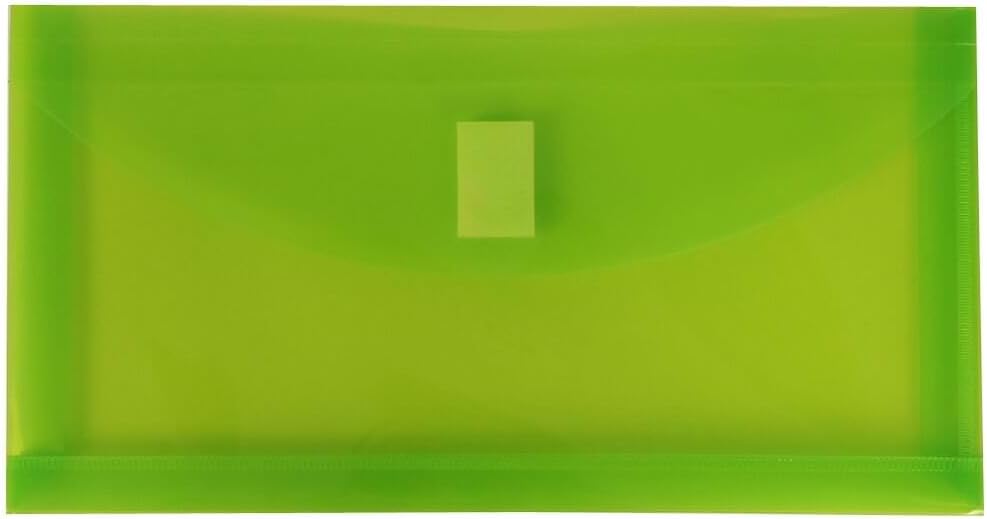 JAM PAPER Plastic Expansion Envelopes with Hook & Loop Closure - #10 Booklet Wallet - 5 1/4 x 10 with 1 Inch Expansion - Assorted Colors - 12/Pack