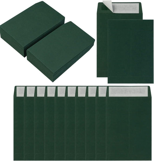 100 Pack Seed Envelopes Self-Adhesive Small Coin Envelopes Seed Storage Packets for Garden, Office or Wedding Gift (Dark Green, 3 1/4 ×4 1/2 inches)