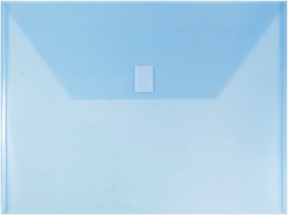 JAM PAPER Plastic Envelopes with Hook & Loop Closure - Letter Booklet - 9 3/4 x 13 - Assorted Colors - 12/Pack