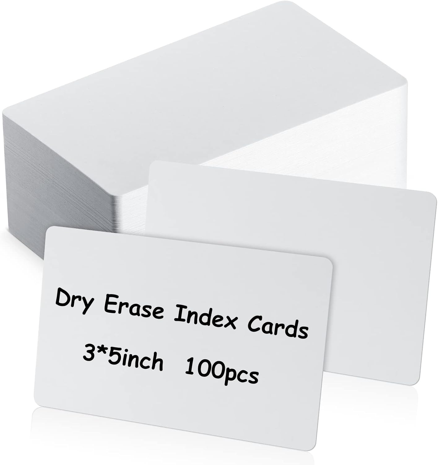 Harloon 100 Pcs Dry Erase Index Cards 3 x 5 Inch Laminated Reusable Dry Erase Note Cards Sheets for Office to Do List(White)