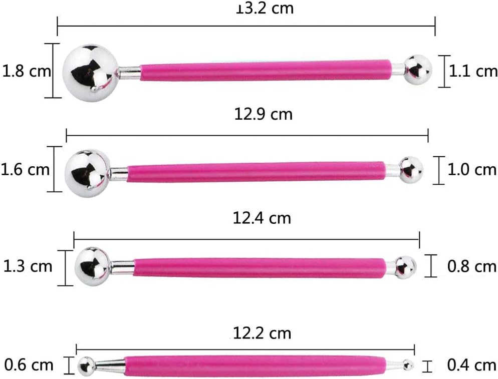 Ecjiuyi Ball Stylus Dotting Painting Tool Set,Ecjiuyi 8 Piece Sculpt Modeling Tools,Mandala Rock Painting Tools, Ceramics Doll Fondant Modeling, Paper Flowers, Embossing Pattern