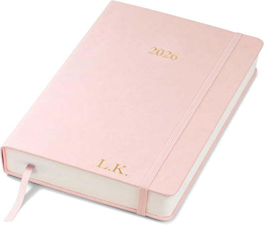 Wykeham's Executive 2026 Daily Journal Planner – US Public Holidays & Format – Customization Available (Personalized Rose, 8.5"×5.5")