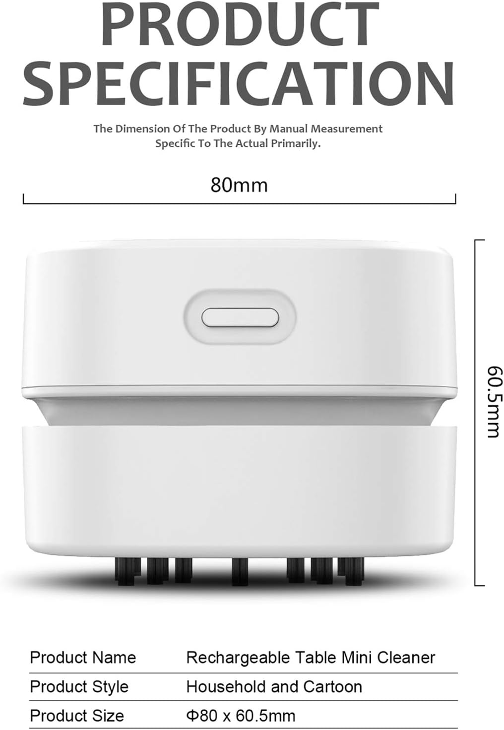ODISTAR Desktop Vacuum Cleaner,Mini Table dust Sweeper Energy Saving with auto Power-Off Function,High Endurance up to 400 mins,Cordless&360º Rotatable for Keyboard/Home/Office (White USB Charging)