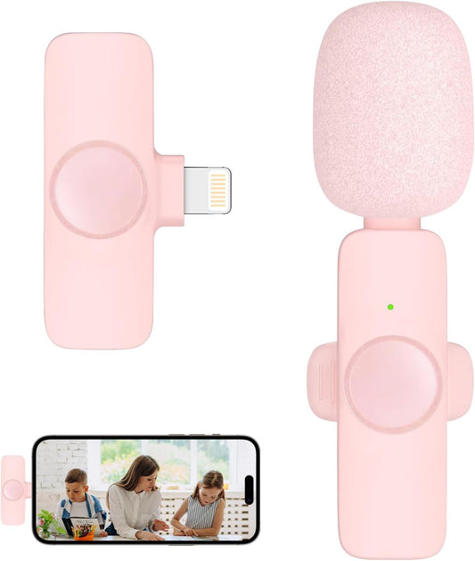 Professional Wireless Lavalier Microphone for iPhone iPad (for iPhone 14 and Below), Cordless Omnidirectional Clip Mic, Plug-Play Microphone for Interview Video Podcast Vlog YouTube