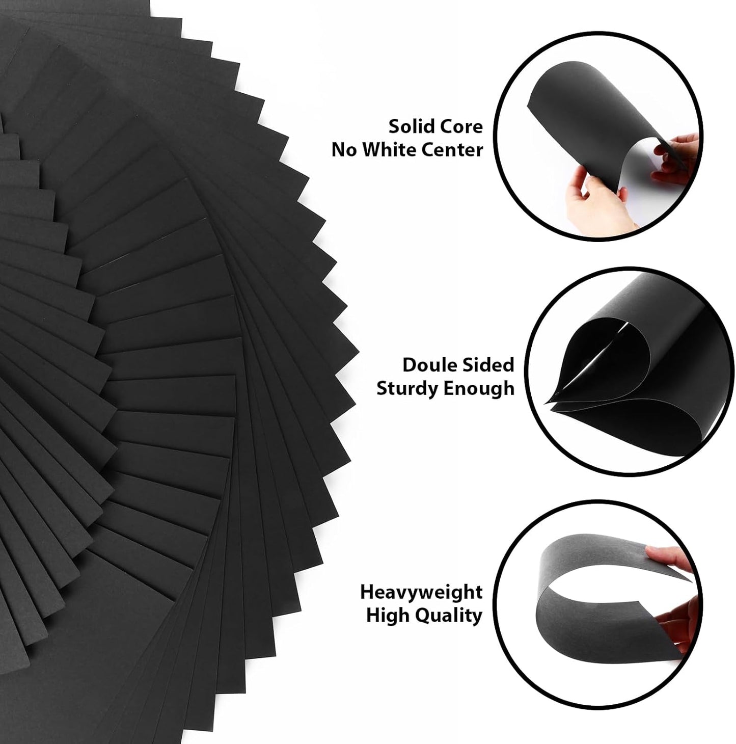 OcePor 30 Sheets Black Cardstock 8.5” x 11”, 92lb/250gsm Black Card Stock, Thick Card Stock Paper, Heavy Cardstock Paper for Printer, Resume, Scrapbooks, Art, Crafts, Business Cards