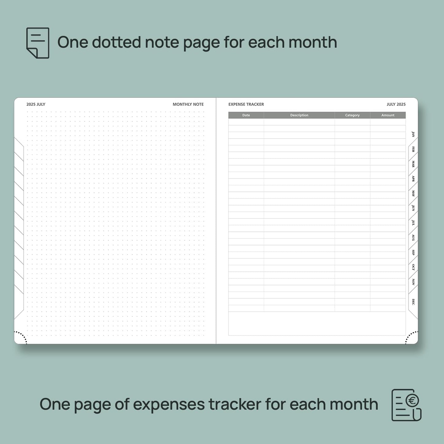 POPRUN Monthly Planner 2025-2026 (Large- 8.5" x 10.5" Soft Cover), 18-Month Calendar Book (Jul.2025-Dec.2026), Calendar Planner with Monthly Tabs & Pocket, 100 GSM Paper - Burgundy