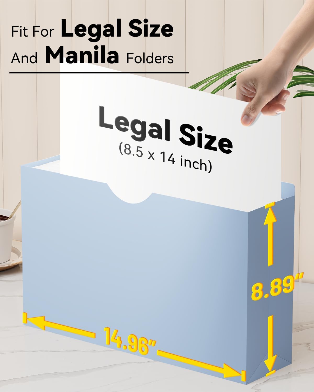 ANSOOK Plastic File Jackets,3" Legal Size Manilla Folders,12 Pack Expanding File Folder,Heavy Duty Expansion Pocket,File Cabinet Folders,Straight Cut Tab,Morandi Color Manila Folder for Home Office