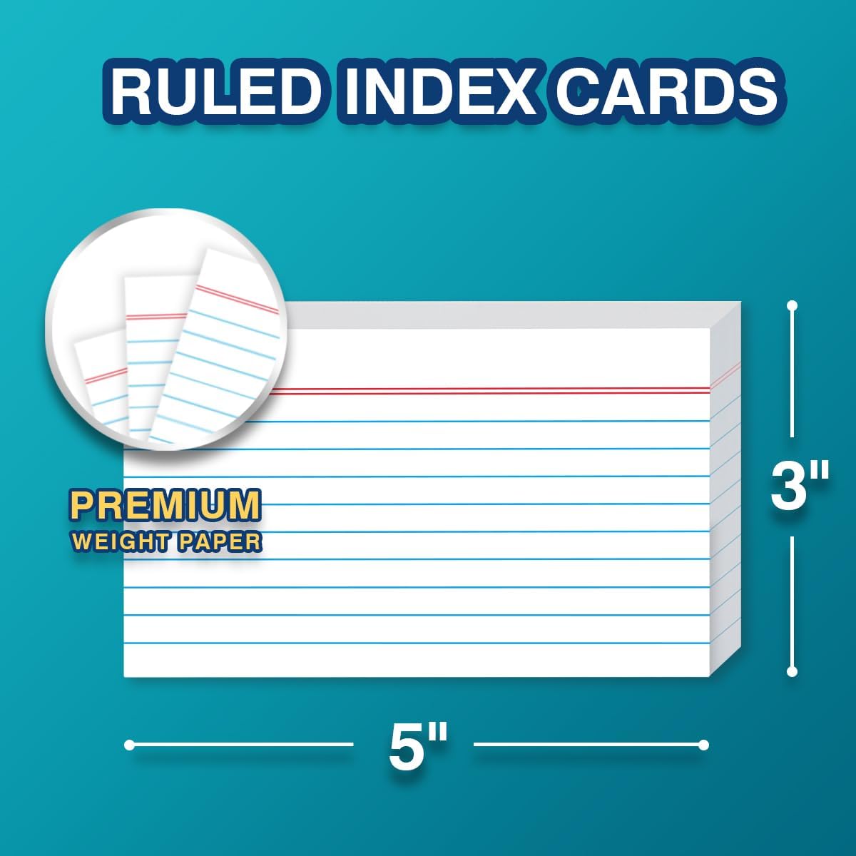 H4D 3x5 Index Card Holder with 100 Heavyweight Ruled Index Cards and 25 Plastic Dividers, Light Pink