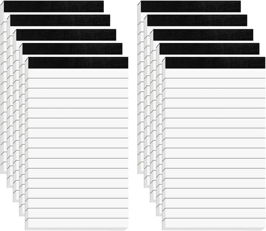 10 Pcs Note Pads Refills 3 x 5 inches Memo Small Notebook Writing Pads with 30 Sheets Each Pad College Ruled Lined Paper NotePads White