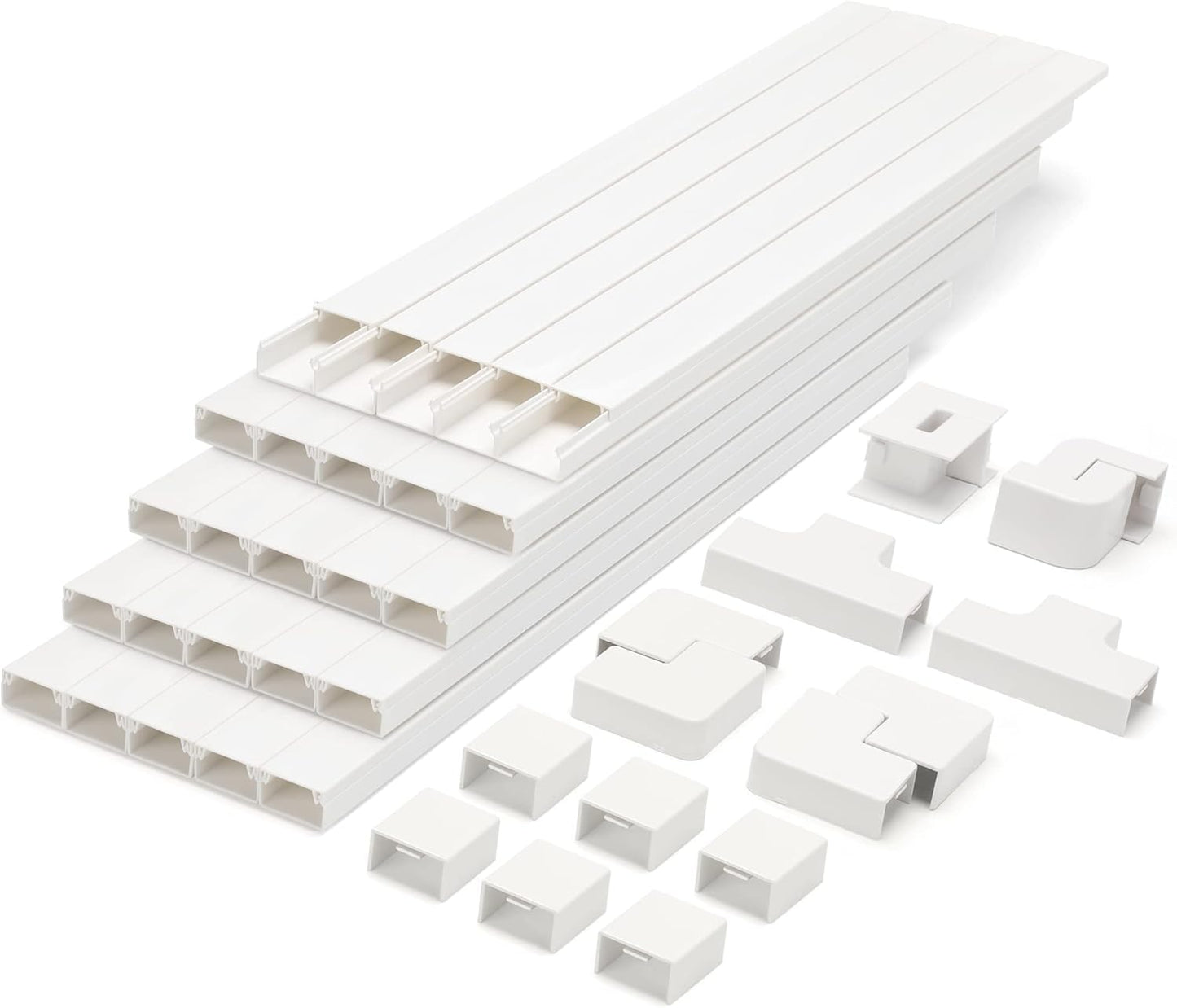 Cable Covers for Cords on Wall-392.5in Wire Hider for TV on Wall, White Cable Concealer, 25 x L15.7in W0.95H 0.55in