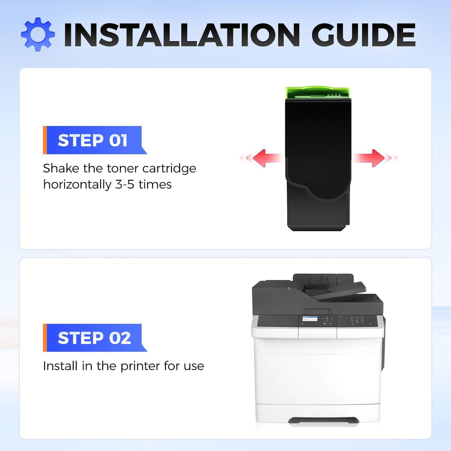 80C10K0 80C10C0 80C10M0 80C10Y0 Toner Cartridge Set 4-Pack Replacement Compatible with Lexmark CX310N CX310DN CX410E CX410DE CX410DTE CX510DE CX510DTHE CX510DHE Printer Ink Black Cyan Magenta Yellow