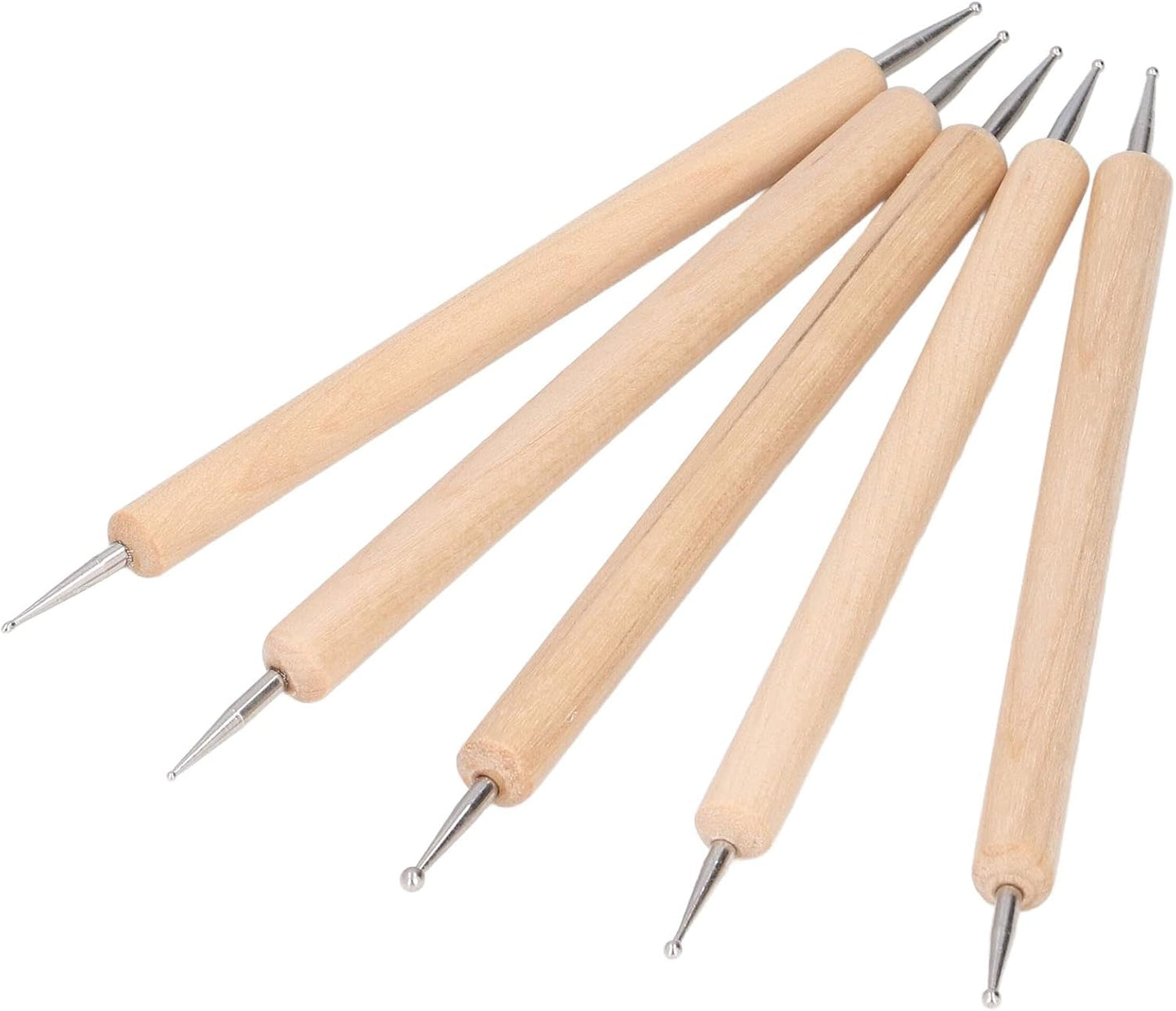Walfront 5Pcs Double End Embossing Set Stainless Steel Ball Tip Tracing Dotting for DIY Painting Engraving Shaping