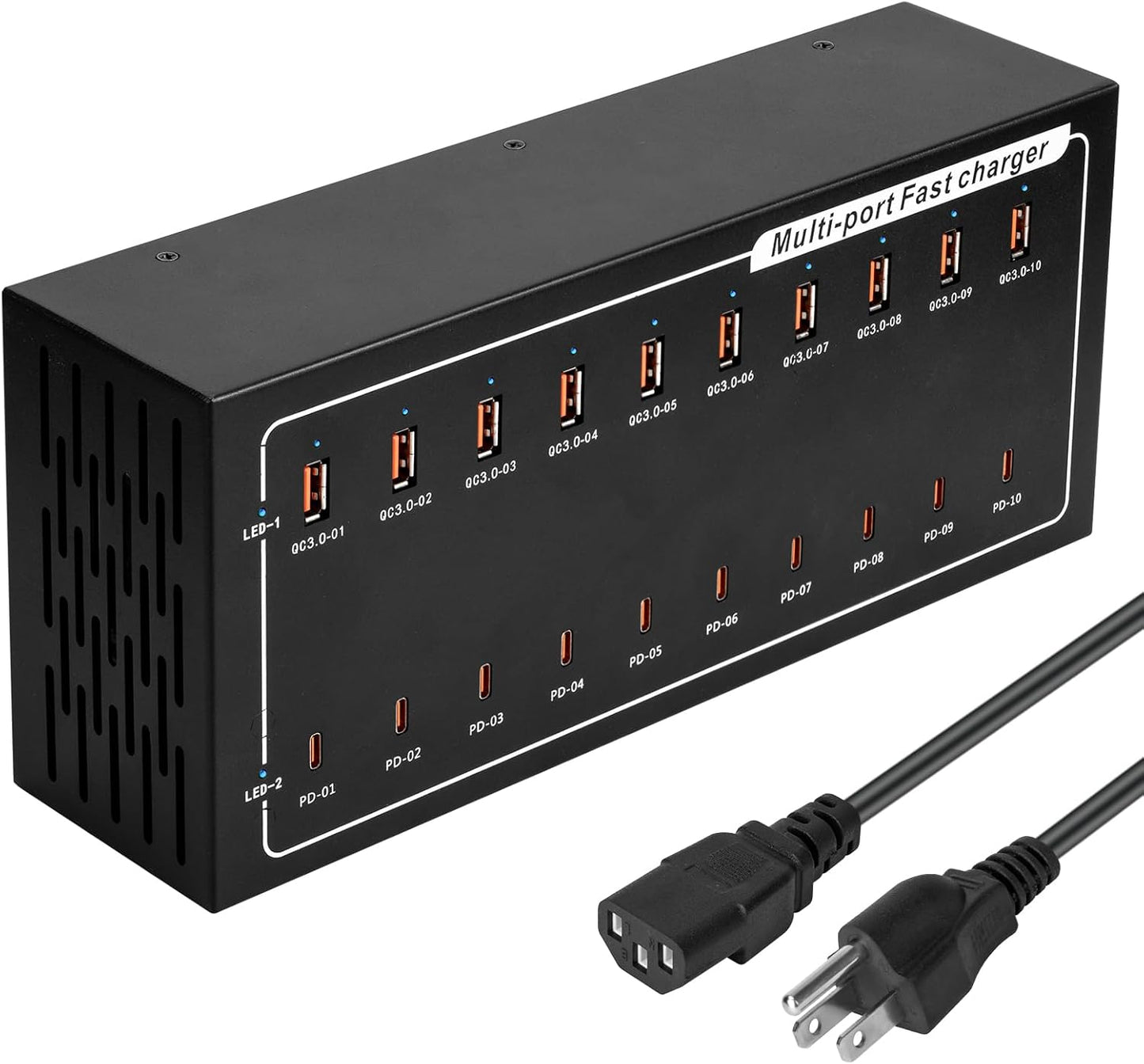 Lcoco&Dream 400W Super Charging Station, 20 Port Fast Charging（10USB C+10USB A） Desktop Charging Station,simultaneously Charges Mobile Phones, Tablets, Headphones and Other Devices at high speeds