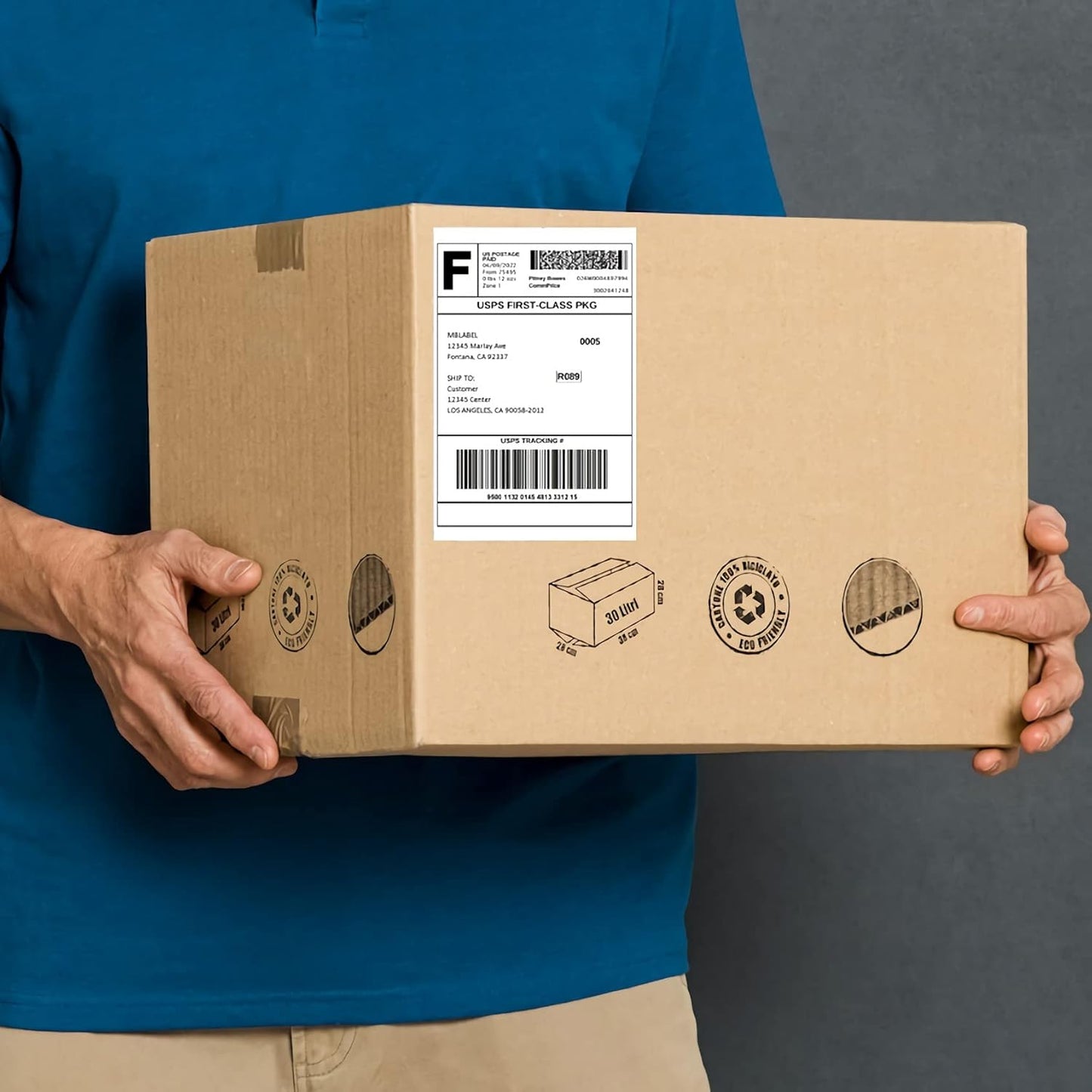 Half Sheet Shipping Labels, 8.5" x 5.5" Address Labels, Half Sheet Self Adhesive Mailing Labels for Laser & Inkjet Printers (100 Sheets, 200 Labels)