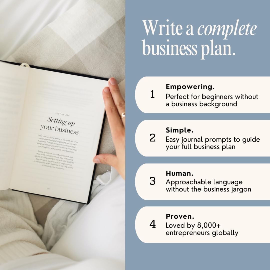 Start Your Business Today, The Guided Journal for Aspiring Entrepreneurs, Business Planner, Idea Notebook, Navy Blue, Hardcover, Undated, 220 pages, 5.75” x 8.75”