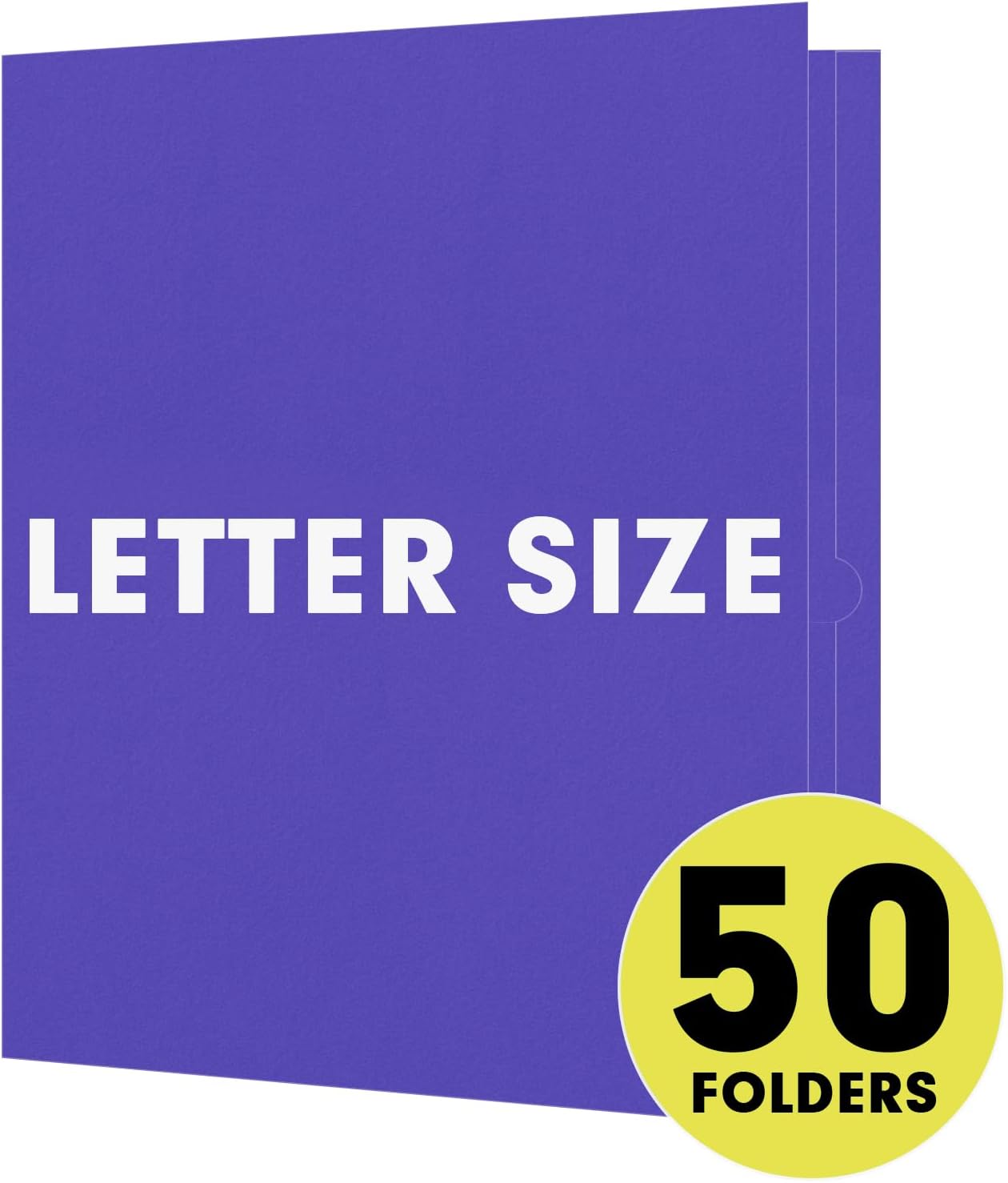 Two Pocket Folders, RAZCC 50 Pack 2 Pocket Folders Fit Letter Size Paper, Paper Folders with Pockets for School Office Business Home, Purple