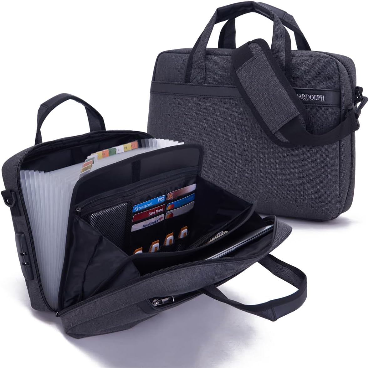 BARDOLPH Heavy Duty Accordian File Organizer with Handle